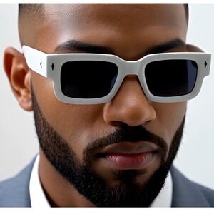 Square Sunglasses Fashion Frame White Designer Style Sun Glasses Men Fancy Gafas